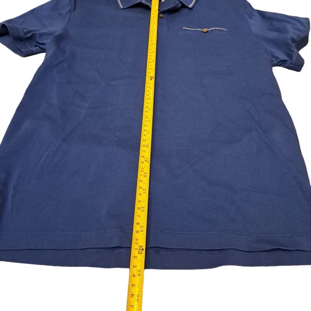 Banana Republic Luxe Touch Performance Blue Polo Shirt‎ Men's Medium Blue